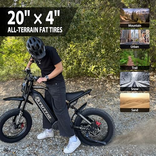TUTTIO ICT Electric Bike for Adults, 4000W 60V 25AH, 20" Fat Tire Full Suspension K74003