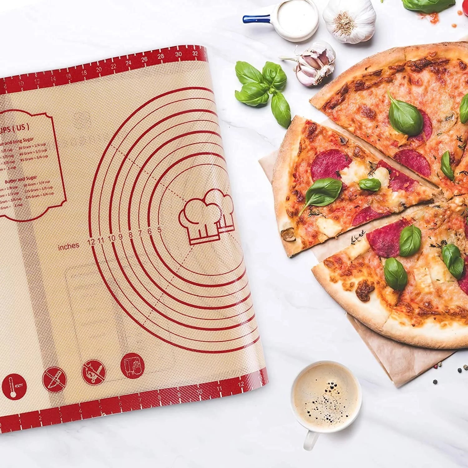 Silicone Baking Mat 26" x 16" Extra Thick Non-Stick with Measurements Y9106