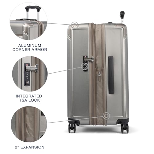 Travelpro Platinum Elite Hardside Expandable Carry-On Luggage, 8 Wheel Spinner, TSA Lock, 20-Inch X826544