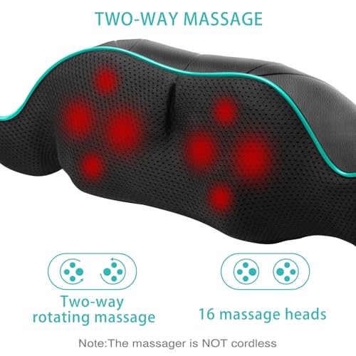 AERLANG Shiatsu Back and Neck Massager with Heat, Electric Massage Pillow S5470