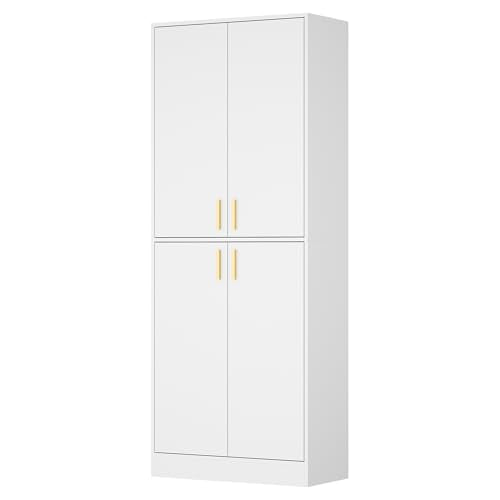 Cozy Castle 71" Tall Kitchen Pantry Cabinet with Doors and Shelves, Gray R70739