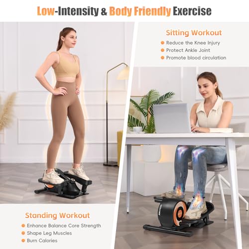 ANCHEER Under Desk Elliptical 2 in 1 Seated Standing Leg Exerciser for Home Office A71531