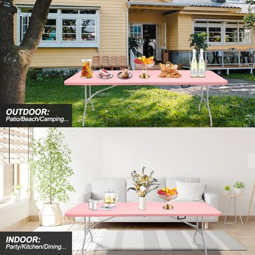 Portable Plastic Folding Table 4ft Heavy Duty Indoor Outdoor Y145657