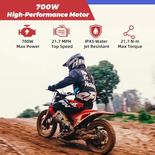 E500 36V Kids Electric Dirt Bike 700W Motor Off-Road Motorcycle for Ages 4-8 J84202