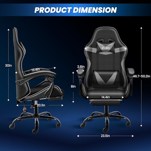 Gaming Chair with Footrest, Lumbar Support, Red/Black M9231