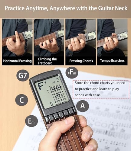 Pocket Guitar Chord Practice Tool with Rotatable Chords Chart C120367