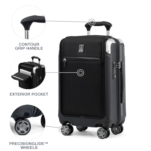 Travelpro Platinum Elite Hardside Expandable Carry-On Luggage, 8 Wheel Spinner, TSA Lock, 20-Inch X826544