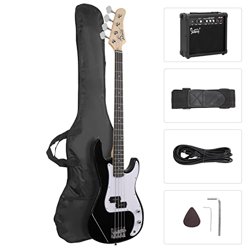 GLARRY Full Size Electric Bass Guitar Beginner Kit 4 String with Amp and Accessories S4156