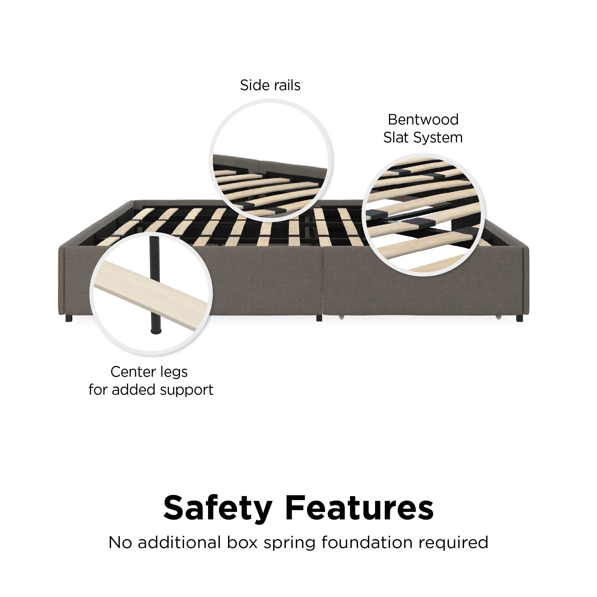 DHP Maven Platform Bed with Storage, King, Gray Linen V35757