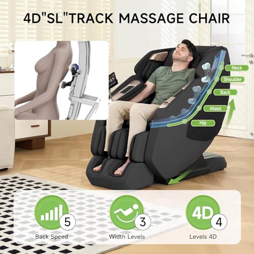 Real Relax 4D Massage Chair Full Body Zero Gravity Recliner PS5200 Brown G361