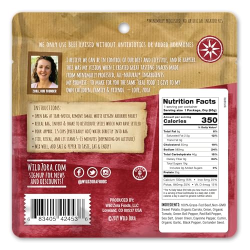 Wild Zora Paleo Freeze Dried Meals for Backpacking & Camping, Gluten Free, Variety 7-Pack C34212