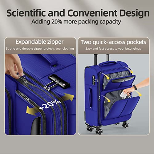 SHOWKOO Luggage Sets 3 Piece Softside Expandable Suitcase with Spinner Wheels TSA Lock K987