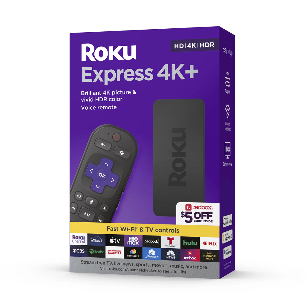 Roku Express 4K+ Streaming Player with Voice Remote, 2 Pack O63390