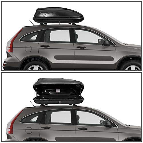 DNA MOTORING Rooftop Cargo Box Lockable Car Top Storage Case 110 Lbs Textured Black P1853
