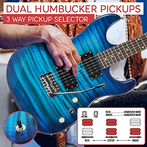 Pyle Electric Guitar Kit with Amp, 39" Blue M5028