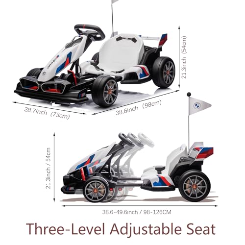BMW Licensed 36V Electric Drift Go Kart for Kids, 7.5 MPH, Black W284