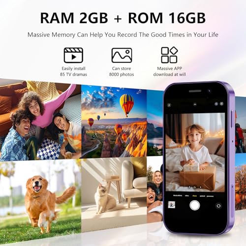 Mini Phone 4G Unlocked Small Smartphone 3.0" Touch Screen Dual SIM 2GB+16GB Black P776944