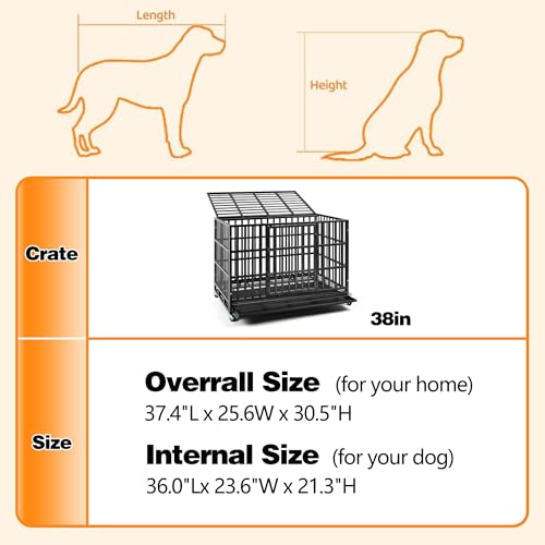 48 Inch Heavy Duty Dog Crate with Wheels and Double Door A25580