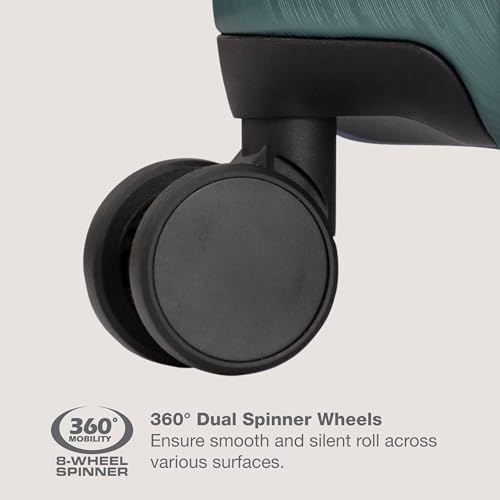 U.S. Traveler Boren Polycarbonate Hardside Carry-on Suitcase with 8 Spinner Wheels, Teal, 22-Inch S2578