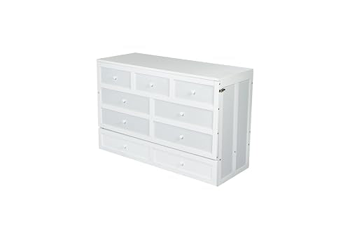Queen Murphy Bed with Desk and Removable Shelves, USB Port, White H566492