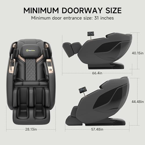 Real Relax 4D Massage Chair Full Body Zero Gravity Recliner PS5200 Brown G361