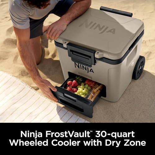 Ninja FrostVault 45QT Cooler with Wheels, Lakeshore Blue M1144