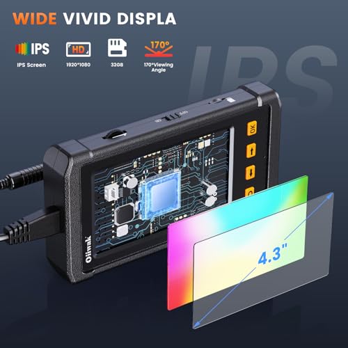 50FT Oiiwak Endoscope Camera with Light 1080P HD 4.3" IPS Screen U522