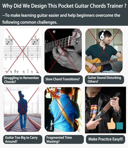 Pocket Guitar Chord Practice Tool with Rotatable Chords Chart C120367