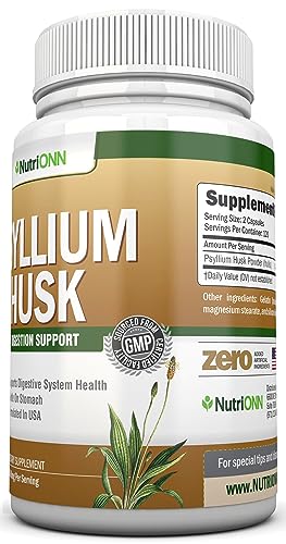 Psyllium Husk Capsules 1450mg Double Strength Fiber Supplement Q1517