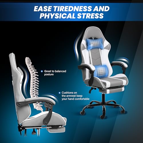 Gaming Chair with Footrest, Lumbar Support, Red/Black M9231