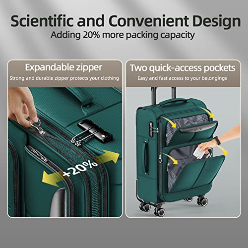 SHOWKOO Luggage Sets 3 Piece Softside Expandable Suitcase with Spinner Wheels TSA Lock K987