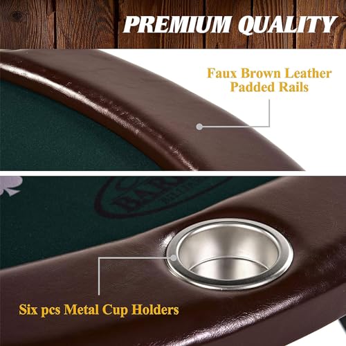 Barrington Folding Poker Table with Padded Rail and Felt Playing Surface D15193