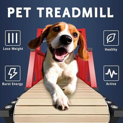 Dog Treadmill for Medium/Large Dogs with Handbrake, Non-Electric Slatmill D366