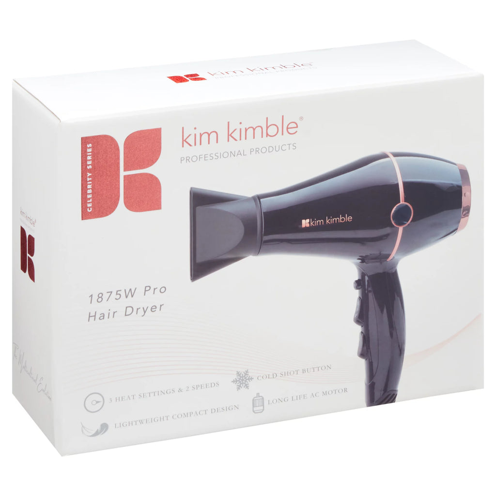 Kim Kimble Celebrity Series Ultra-Light 1875W Pro Hair Dryer, Black & Rose Gold T8431
