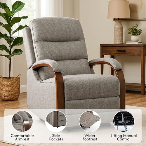 FLEXISPOT XL31 Power Lift Recliner Chair for Elderly, Electric Massage & Heat, PU Leather, Black C786106
