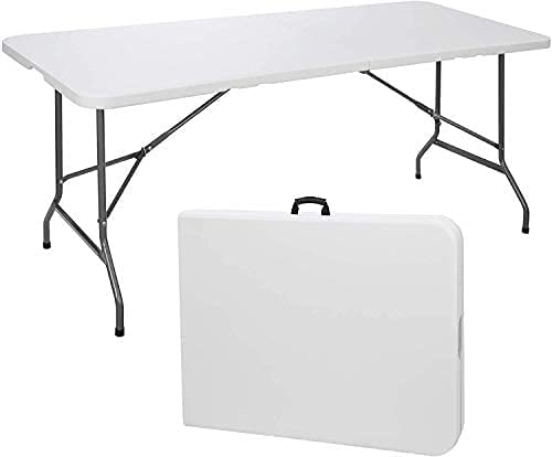6ft Folding Table White Plastic Portable Indoor Outdoor K370