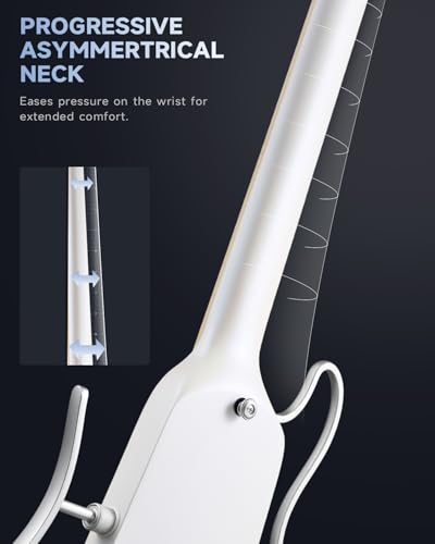 Donner HUSH-X Electric Guitar Kit - Featherlight Travel Guitar, Mahogany Solid Body, Metallic White A941