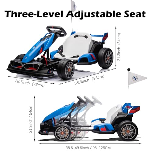 BMW Licensed 36V Electric Drift Go Kart for Kids, 7.5 MPH, Black W284