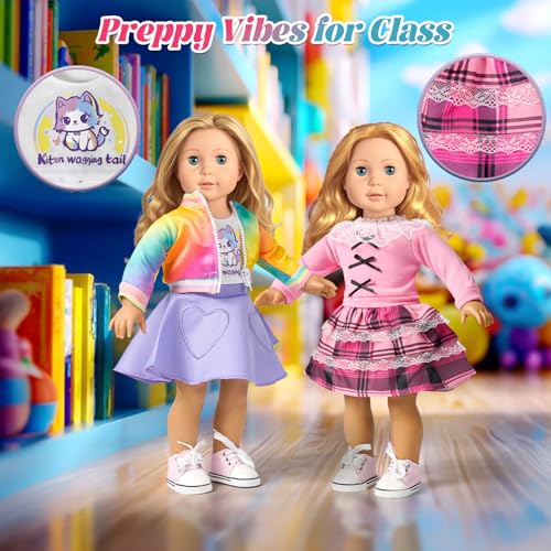 American 18 Inch Doll Clothes and Accessories 9 Sets Princess Fashion Bundle N34858