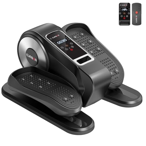 Under Desk Elliptical Machine, Electric Seated Pedal Exerciser, Mini Ellipse Leg Exerciser with Remoter, 12 Level Speeds, Forward & Reverse Direction, Manual & Auto Mode for Home Office