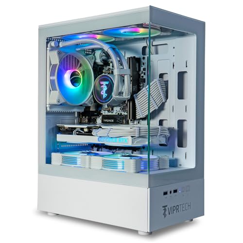ViprTech Stryker 4.0 Liquid-Cooled Gaming PC, AMD Ryzen 7, RTX 4060, 32GB RAM, 1TB SSD, White N414