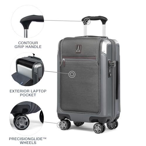 Travelpro Platinum Elite Hardside Expandable Carry-On Luggage, 8 Wheel Spinner, TSA Lock, 20-Inch X826544