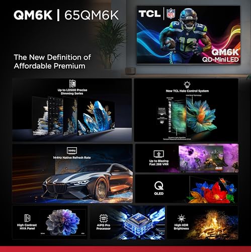 TCL 65-Inch Class QM6K Series QD-Mini LED 4K UHD Google Smart TV K982