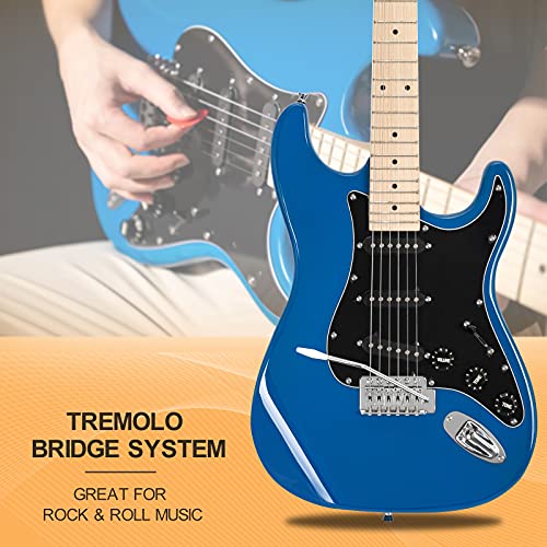 GLARRY Full Size Electric Guitar with 20W Amp and Accessories Pack (Blue) C3431