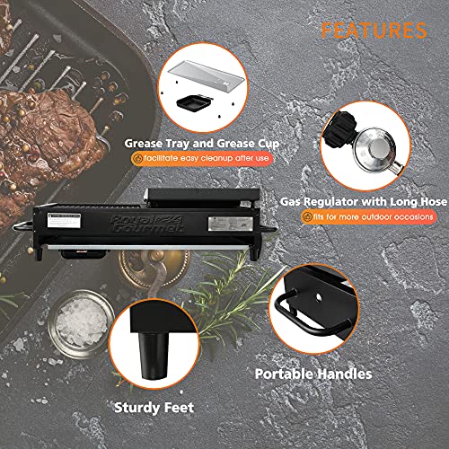 Royal Gourmet GD4002T 4-Burner Portable Propane Gas Grill and Griddle Combo W728