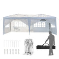 Outvita 10x20ft Pop Up Canopy with 6 SideWalls, Ez Setup Portable Instant Canopy Tent for Outdoor Events, Party, Wedding, Birthday,Graduation (Black)