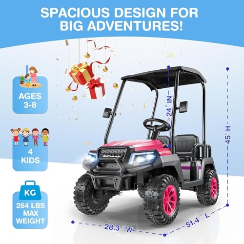 R9 24V Kids Golf Cart 4 Seats 4WD Electric Car with Remote Control L1939