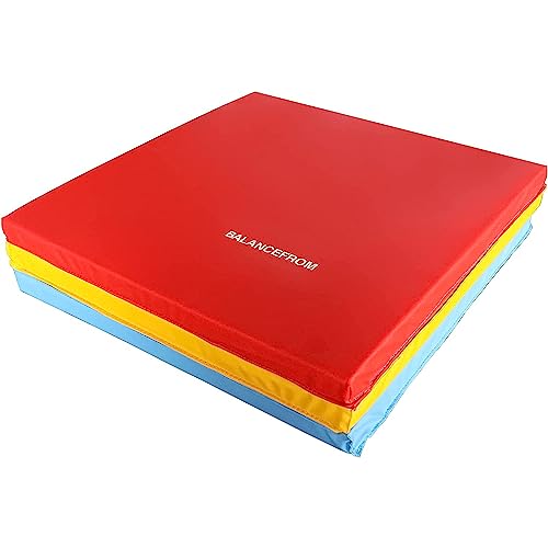 BalanceFrom Folding Gymnastics Mat, Thick Yoga & Workout Pad, Blue S867369