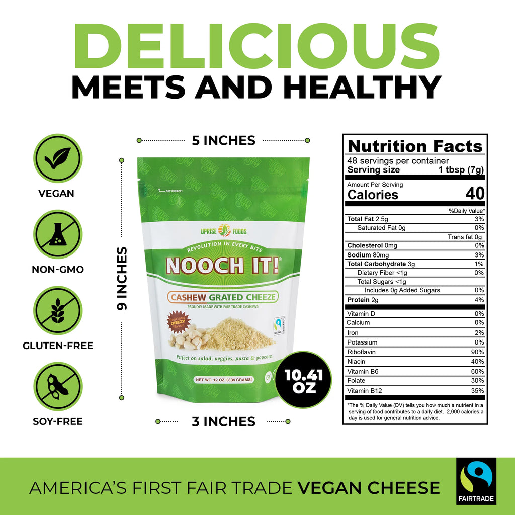 NOOCH IT! Dairy-Free Cashew Grated Cheeze Vegan Parmesan 12oz Q313774