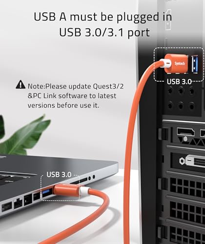 Syntech Link Cable 16FT USB 3.0 to USB C for Meta Quest 3/3S/2, PCVR & SteamVR X45404